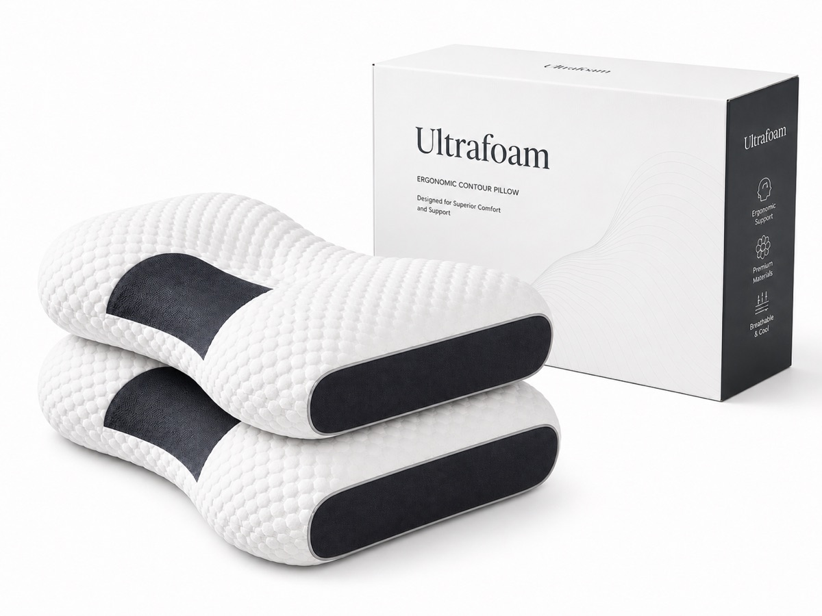 2 UltraFoam Pillows with box and 90-day guarantee