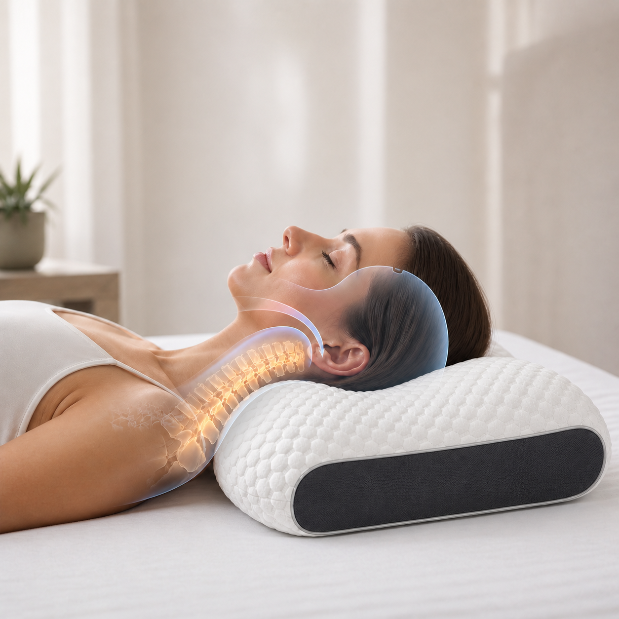 Back sleeper resting on UltraFoam — 8 cm center valley